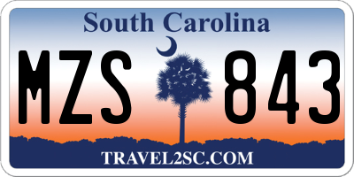 SC license plate MZS843