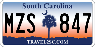 SC license plate MZS847