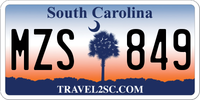 SC license plate MZS849