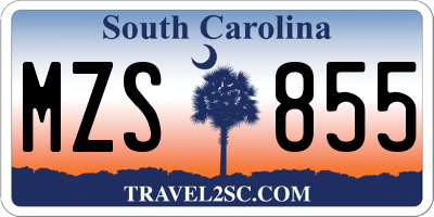 SC license plate MZS855