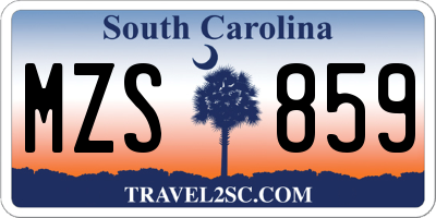 SC license plate MZS859