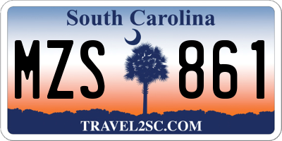 SC license plate MZS861