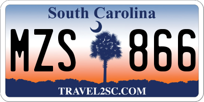 SC license plate MZS866