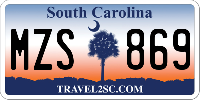 SC license plate MZS869