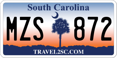 SC license plate MZS872