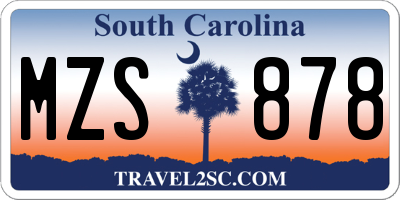 SC license plate MZS878
