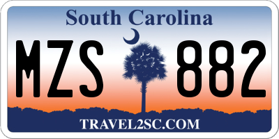 SC license plate MZS882