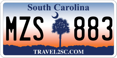SC license plate MZS883