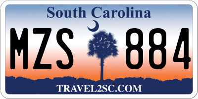SC license plate MZS884