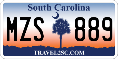 SC license plate MZS889