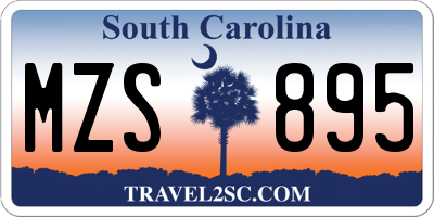 SC license plate MZS895