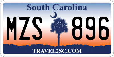 SC license plate MZS896