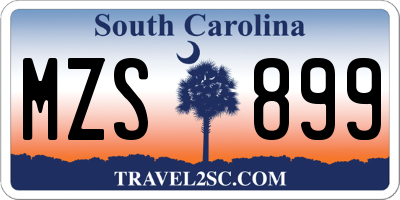 SC license plate MZS899