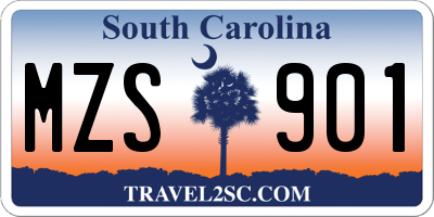 SC license plate MZS901