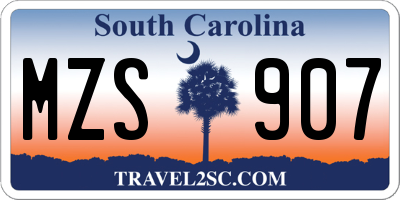 SC license plate MZS907
