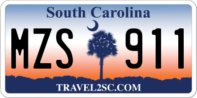 SC license plate MZS911