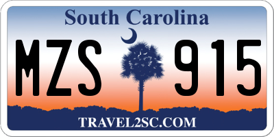 SC license plate MZS915