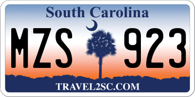 SC license plate MZS923