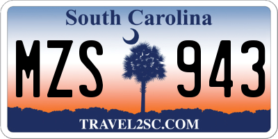 SC license plate MZS943