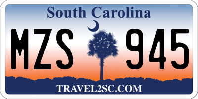 SC license plate MZS945
