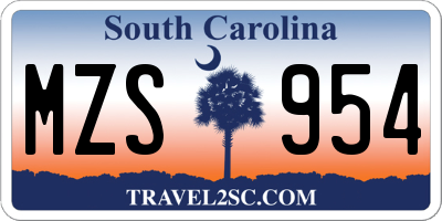 SC license plate MZS954