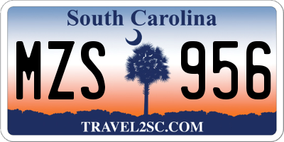 SC license plate MZS956