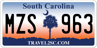 SC license plate MZS963