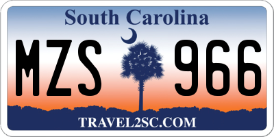 SC license plate MZS966
