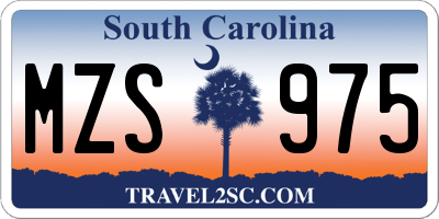 SC license plate MZS975