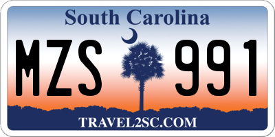 SC license plate MZS991