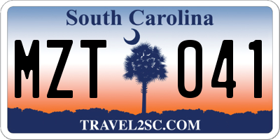 SC license plate MZT041