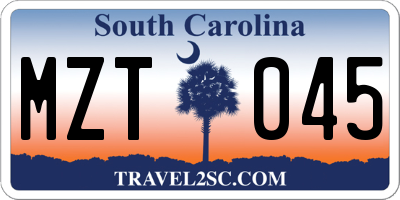 SC license plate MZT045