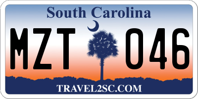 SC license plate MZT046