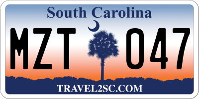 SC license plate MZT047