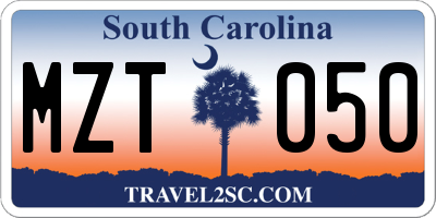 SC license plate MZT050