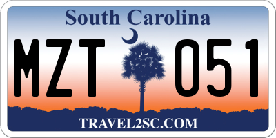 SC license plate MZT051