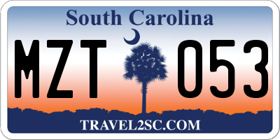 SC license plate MZT053