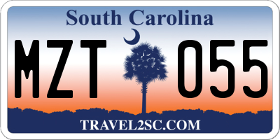 SC license plate MZT055