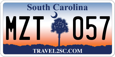 SC license plate MZT057