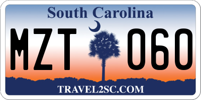 SC license plate MZT060