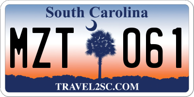 SC license plate MZT061