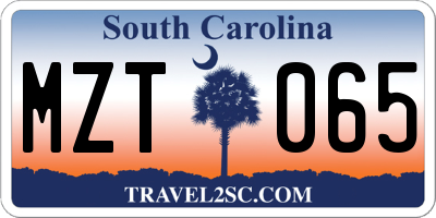 SC license plate MZT065