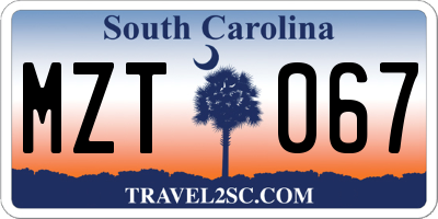 SC license plate MZT067