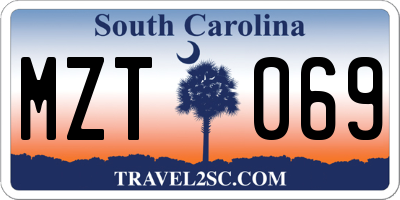 SC license plate MZT069