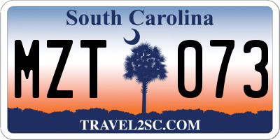 SC license plate MZT073