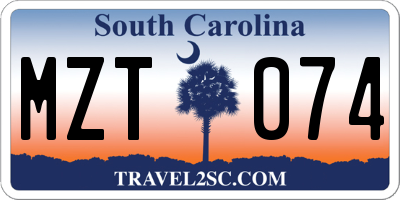SC license plate MZT074