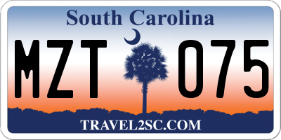 SC license plate MZT075