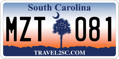 SC license plate MZT081