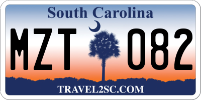 SC license plate MZT082
