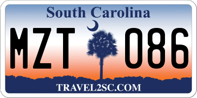 SC license plate MZT086